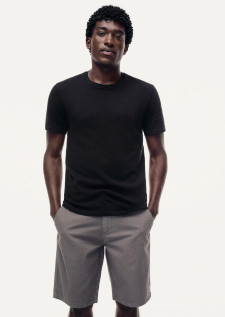 Camiseta Manga Curta Hering Slim Com Estampa Masculina - Preto