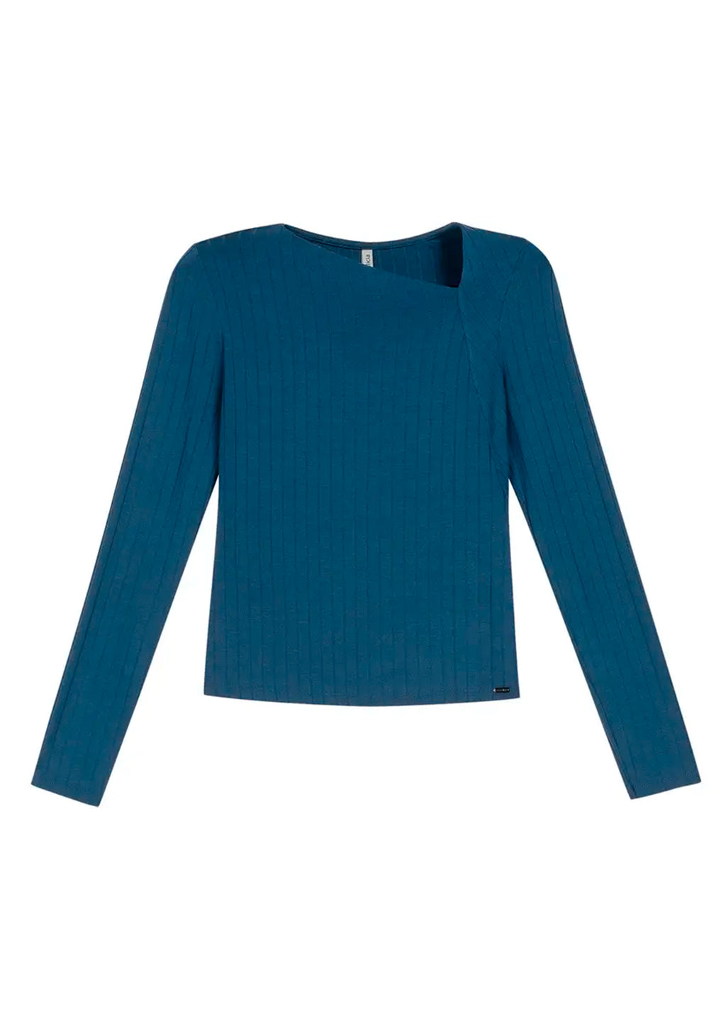 Blusa Manga Longa Marialícia Feminina - Azul Cobalto