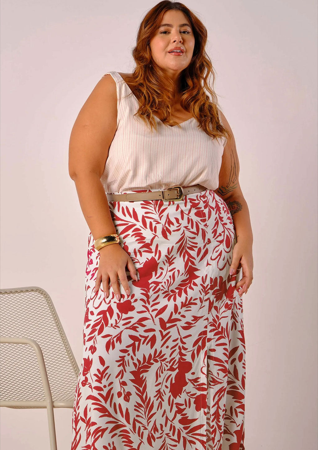 Saia Longa Marialícia Estampada Feminina