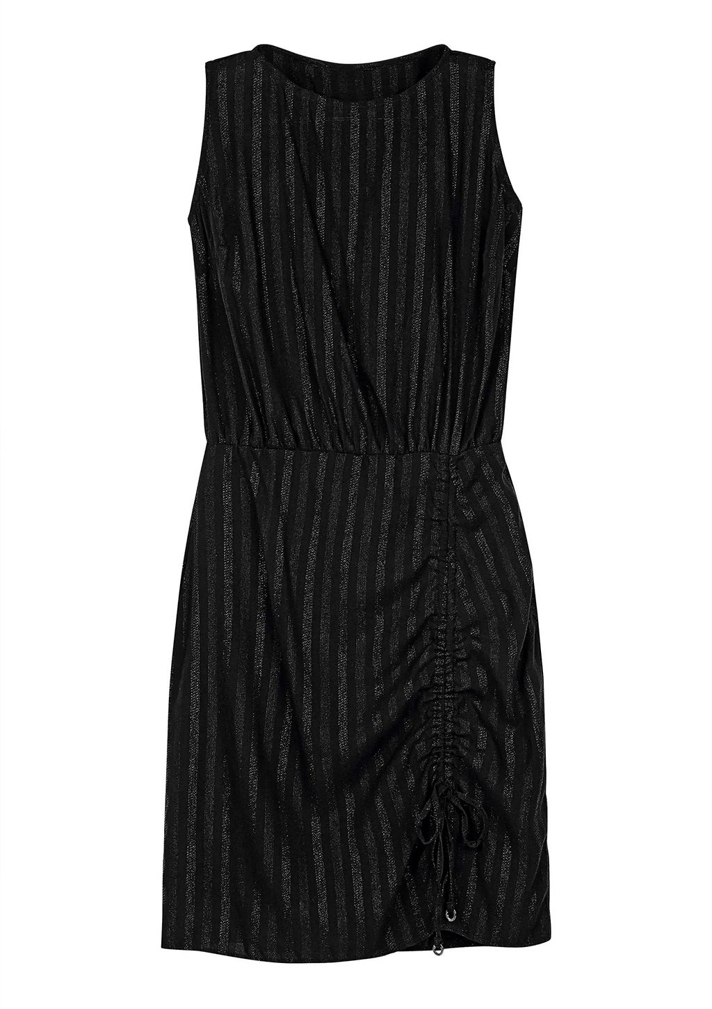 Vestido Curto Marialícia Lurex Com Franzido Feminino - Preto