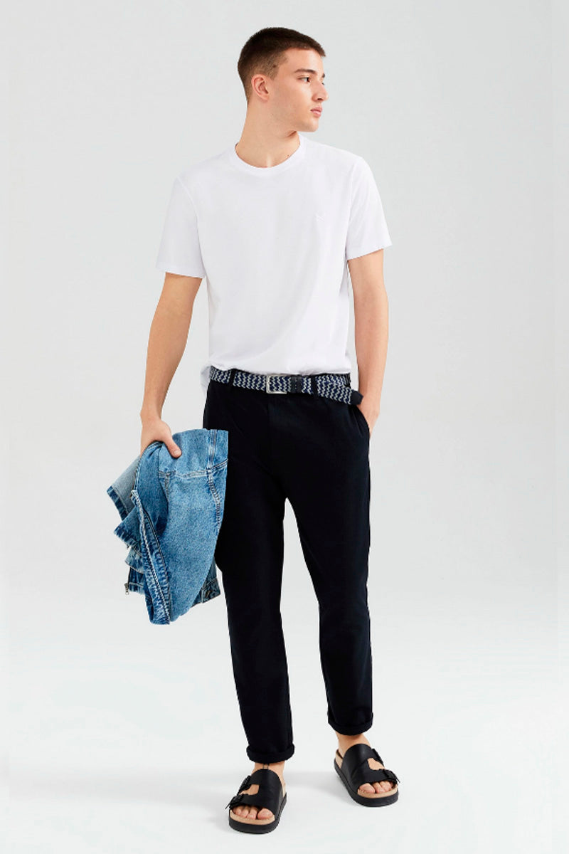Camiseta Básica Hering World Com Bordado Masculina - Branca