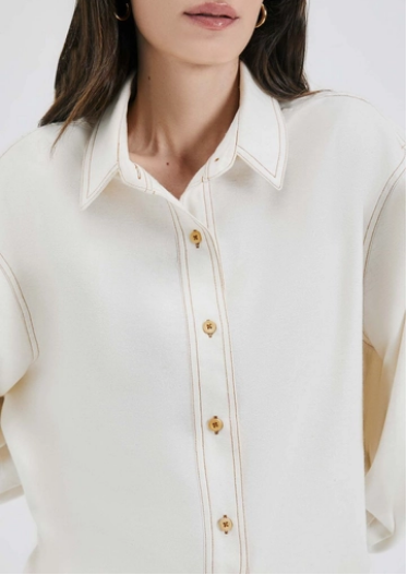 Camisa Sarja Hering Feminina - Off White