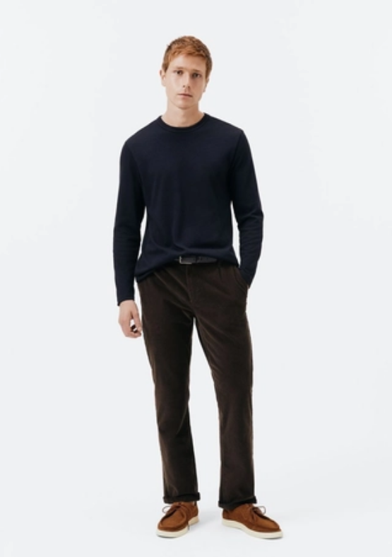 Camiseta Hering Masculina Manga Longa Em Algodão Peruano - Preto