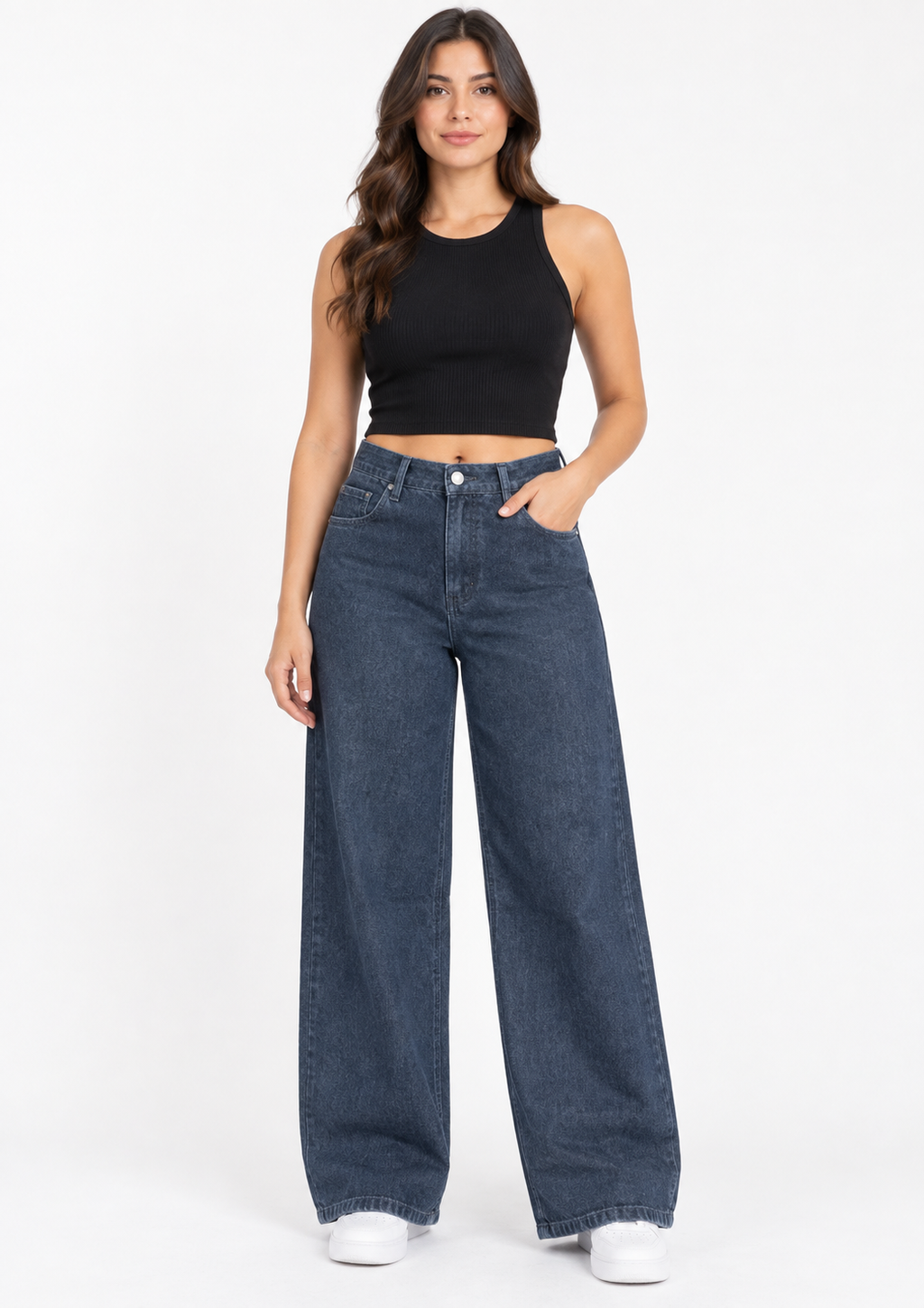 Calça Jeans Feminina Mom Sawary - Preto