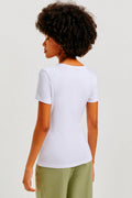 Blusa Básica Hering Decote V Feminina - Branca