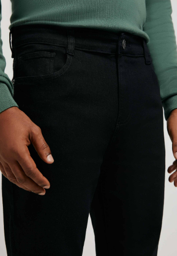 Calça Jeans Hering Reta Soft Touch Masculina- Preta