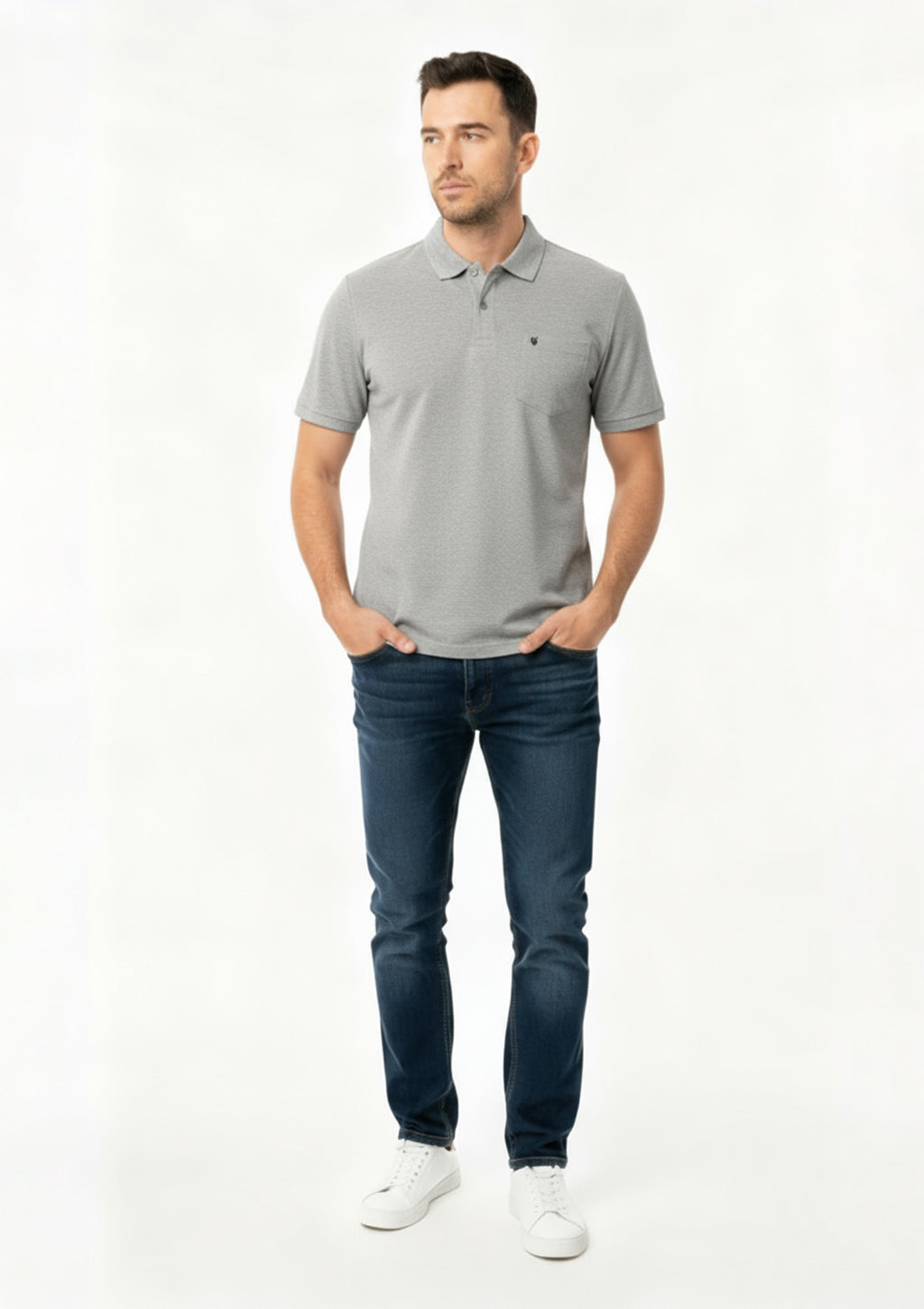Camiseta Polo Manga Curta com Bolso Radical Style Mescla - Masculina