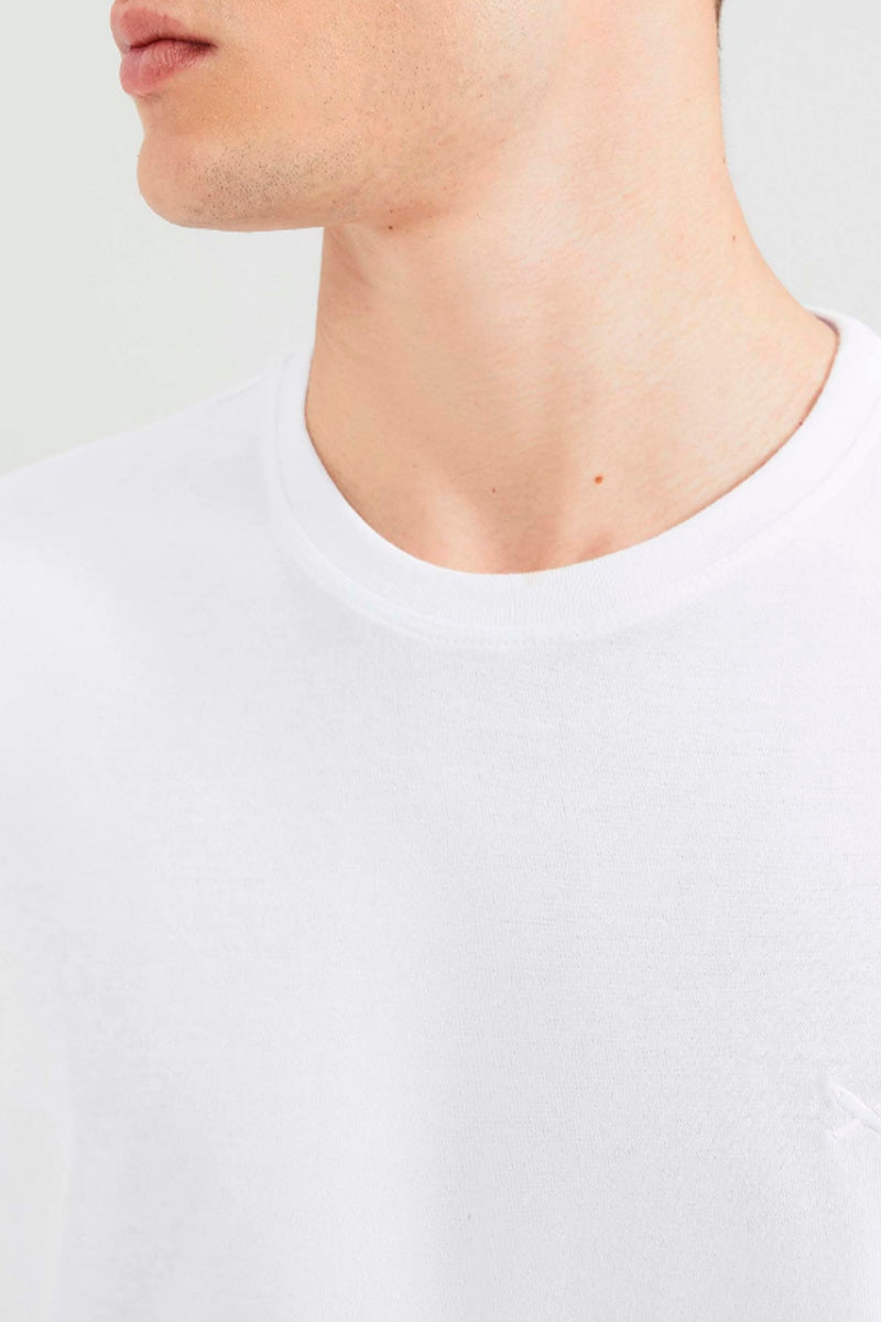 Camiseta Básica Hering World Com Bordado Masculina - Branca