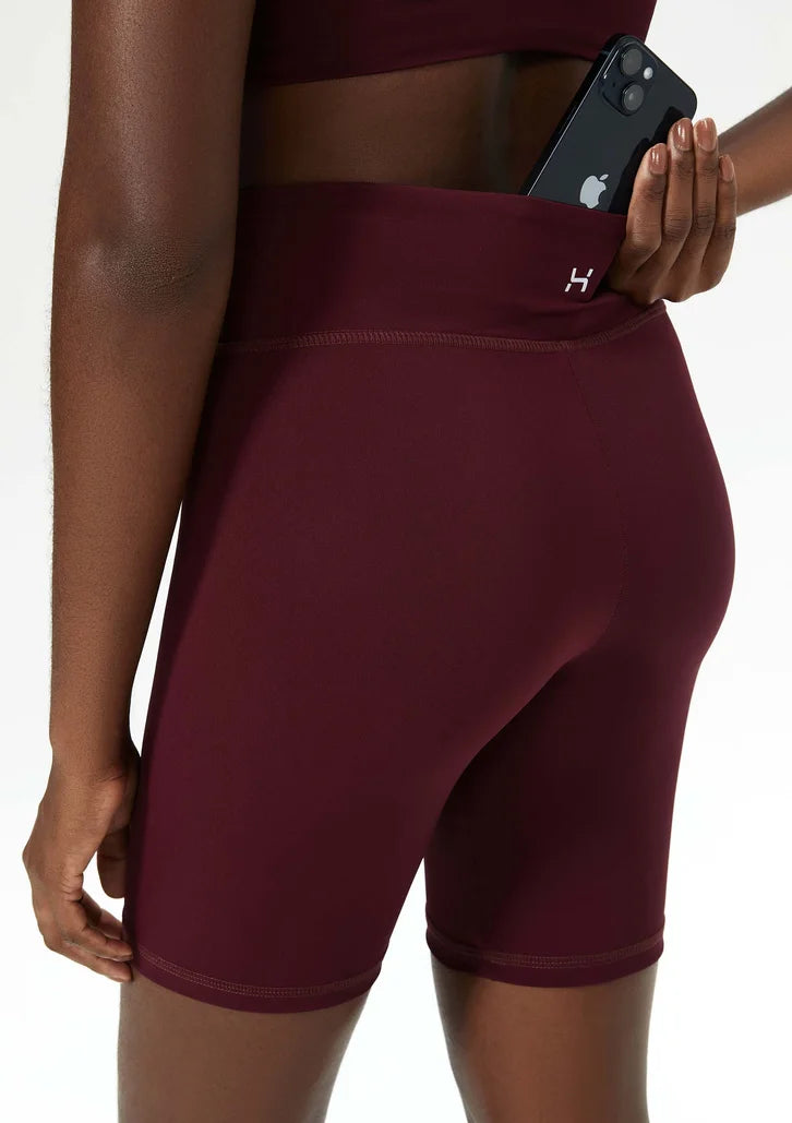 Bermuda Esportiva Hering Biker Com Fio Lycra Feminina - Vinho