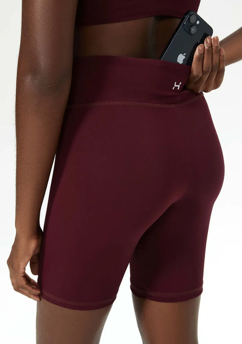 Bermuda Esportiva Hering Biker Com Fio Lycra Feminina - Vinho