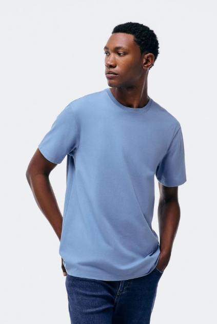 Camiseta Básica Hering  Super Cotton Masculina - Azul