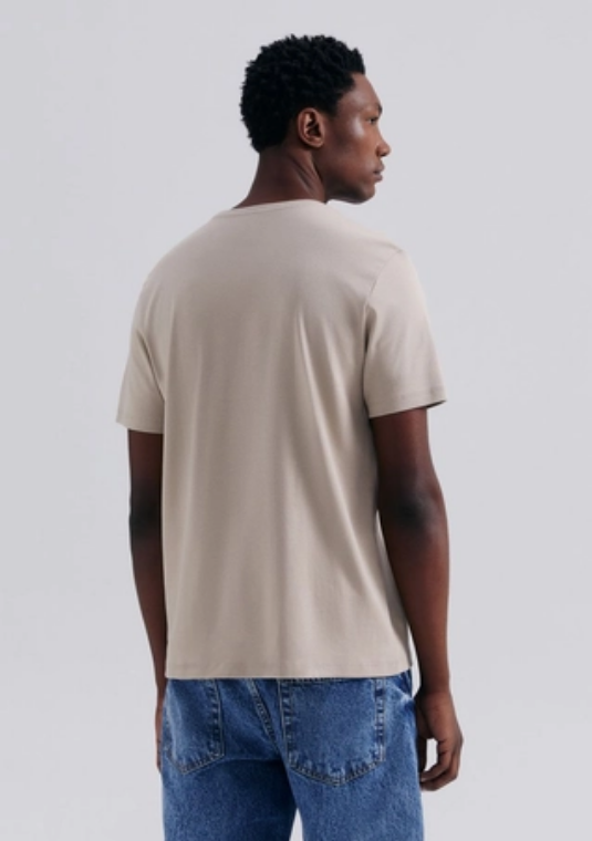 Camiseta Hering Algodão Pima Masculina - Bege