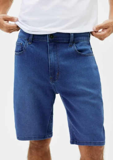 Bermuda Jeans Hering Reta Soft Touch Masculina - Azul