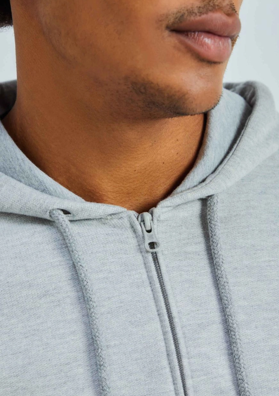 Jaqueta Básica Hering Masculina Em Moleton Peluciado - Cinza Clara