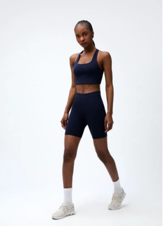 Bermuda Esportiva Hering Biker Com Fio Lycra Feminina - Azul