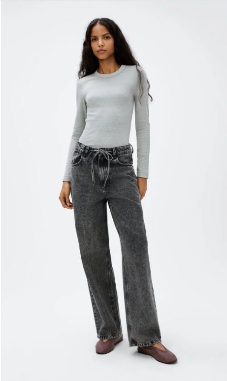 Blusa Hering Feminina Manga Longa Slim Em Ribana - Cinza
