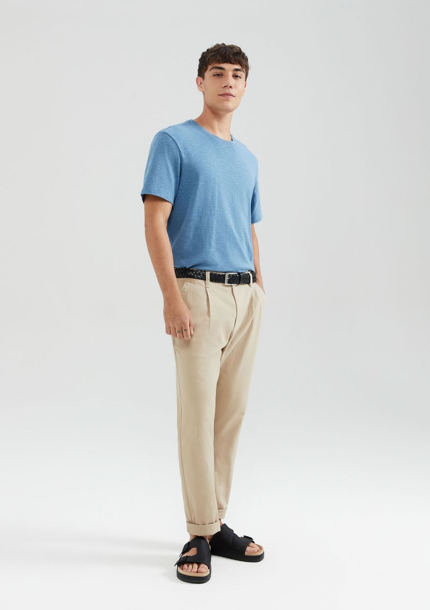 Camiseta Hering Comfort Em Malha Flamê Masculina - Azul