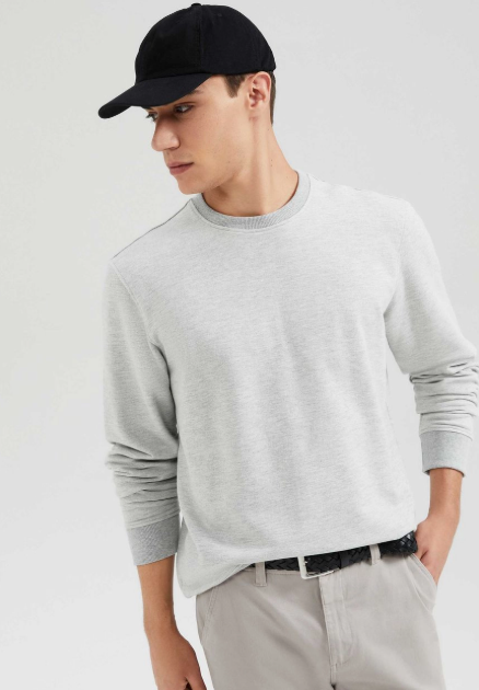 Blusão Básico Hering Comfort Em Moletom Peluciado Masculino - Cinza