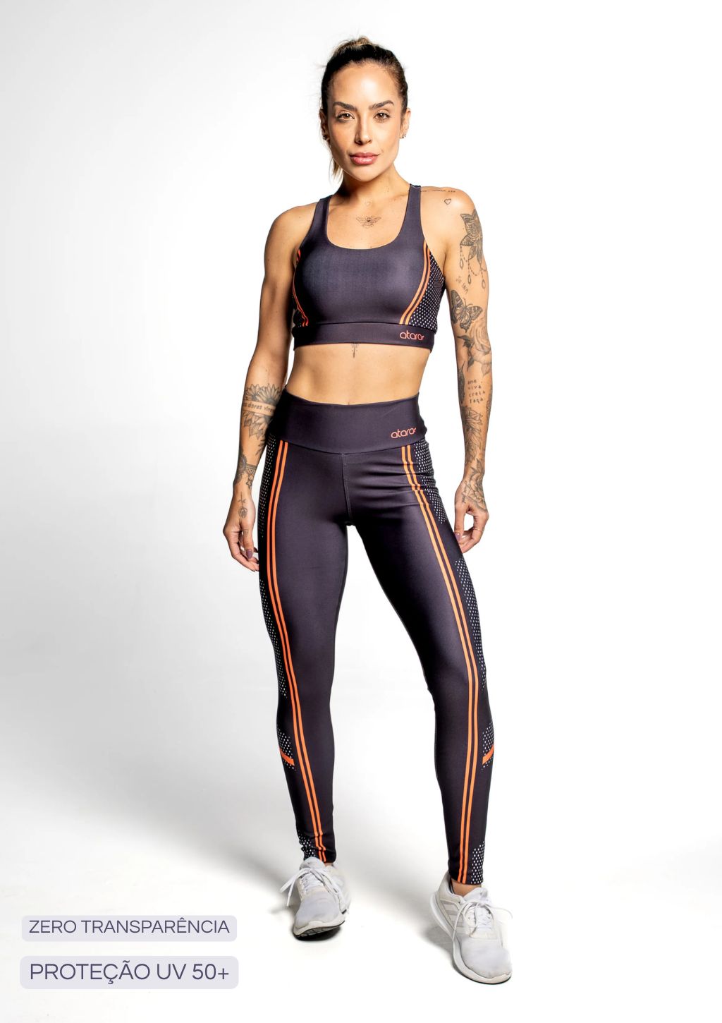 Legging Estampada Mesh Faixa Atara - Feminina