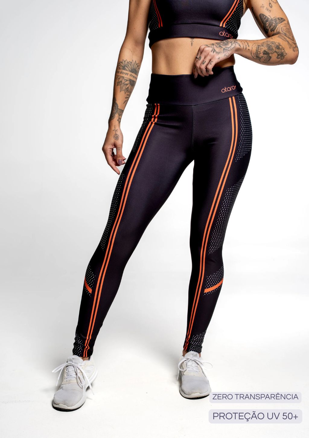 Legging Estampada Mesh Faixa Atara - Feminina