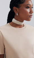 Blusa Básica Hering Feminina Manga Curta - Bege
