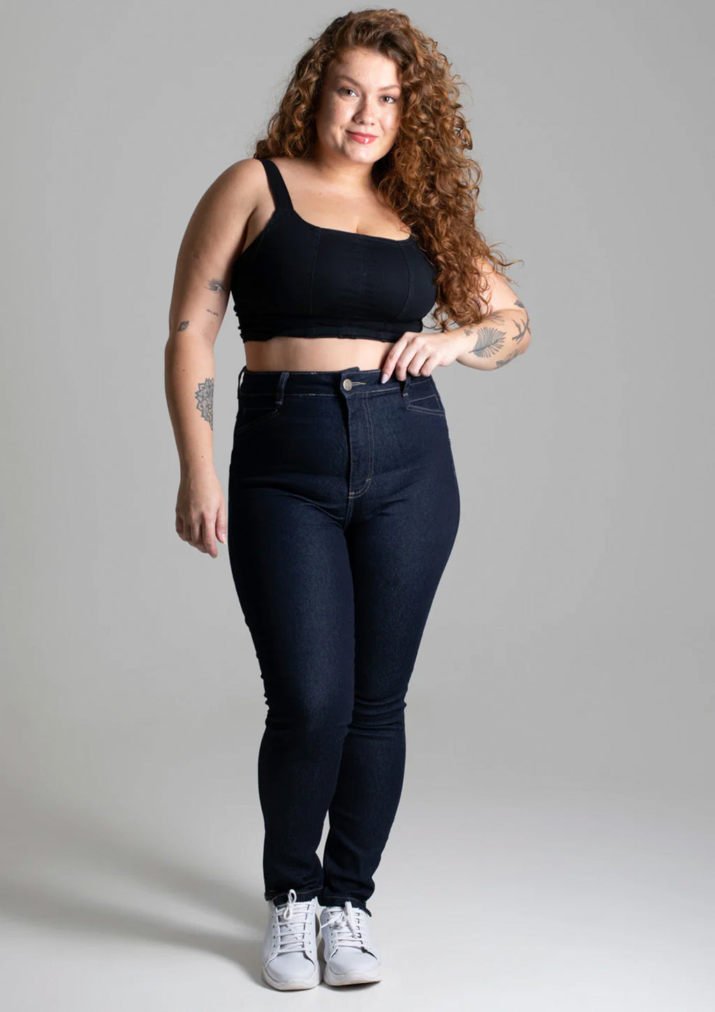 Calça Jeans Sawary Plus Size - Azul Escuro