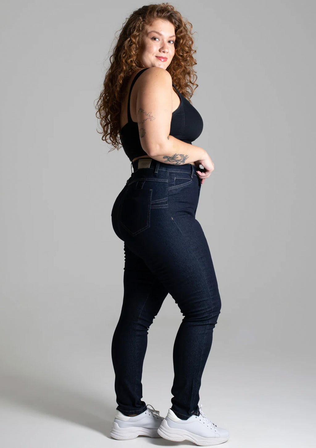 Calça Jeans Sawary Plus Size - Azul Escuro