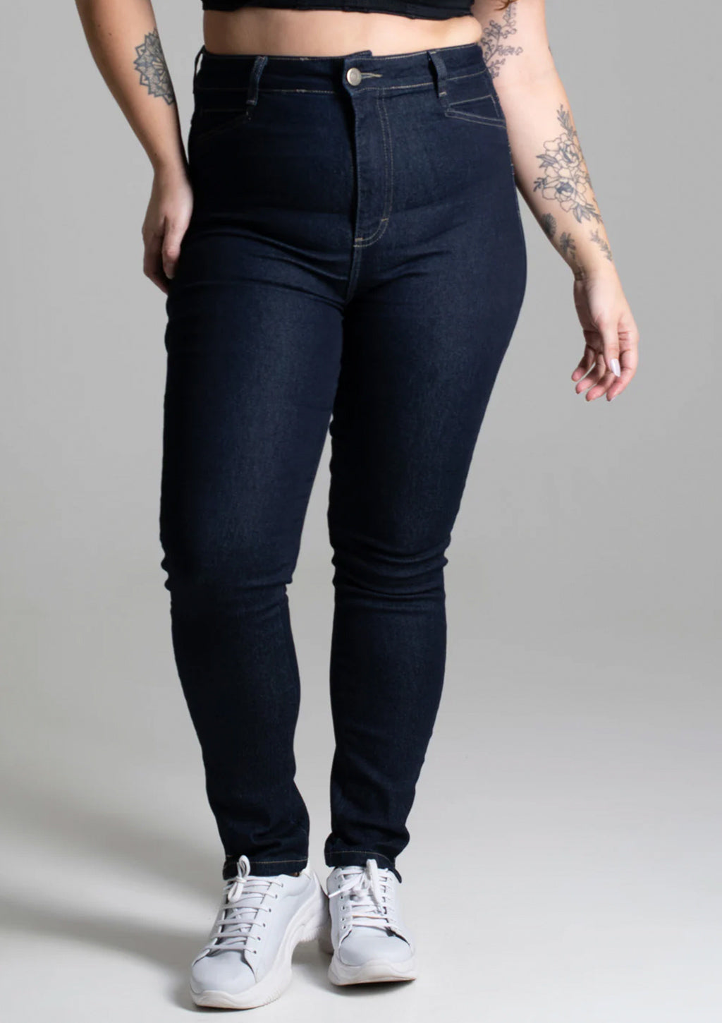 Calça Jeans Sawary Plus Size - Azul Escuro