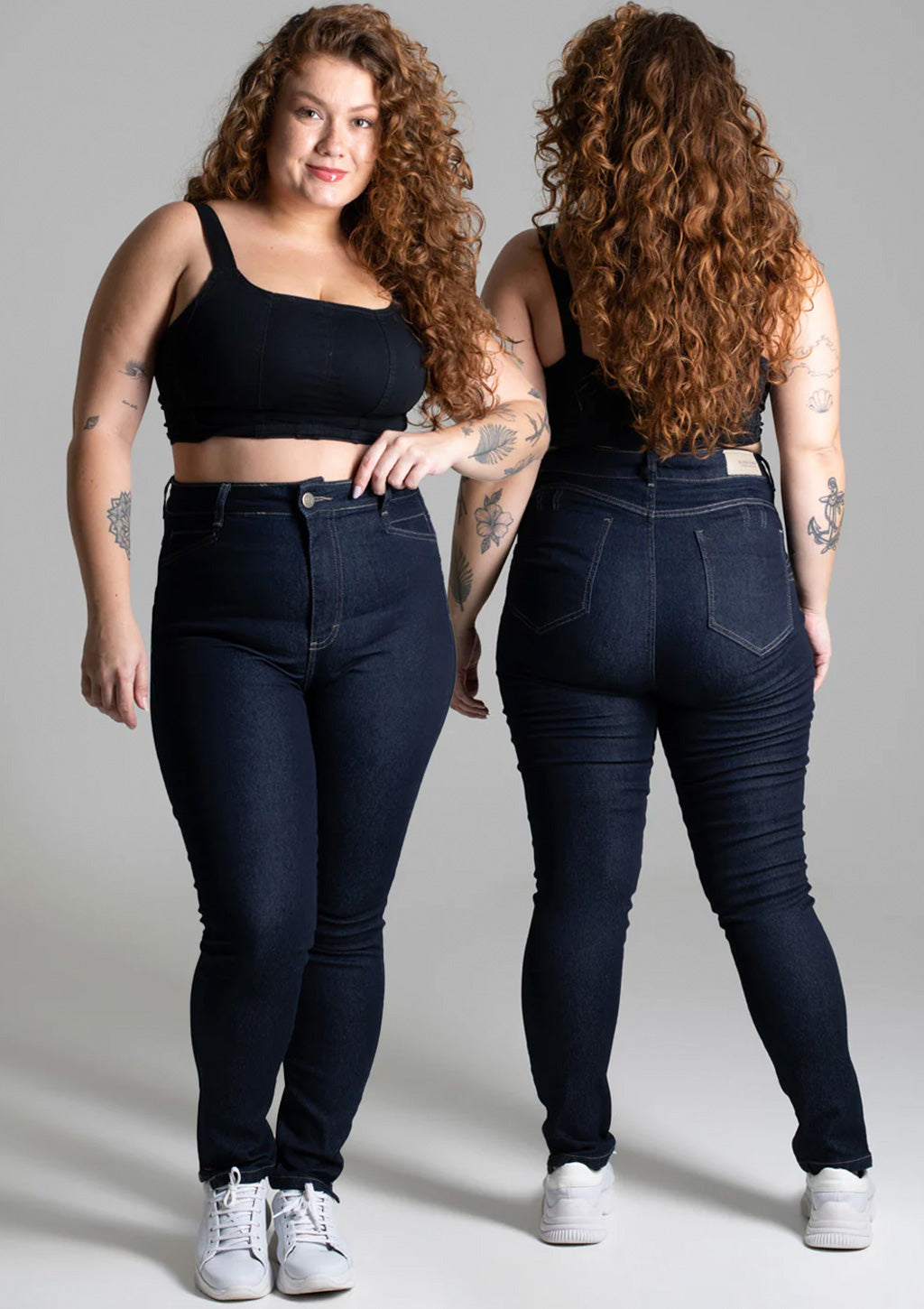 Calça Jeans Sawary Plus Size - Azul Escuro