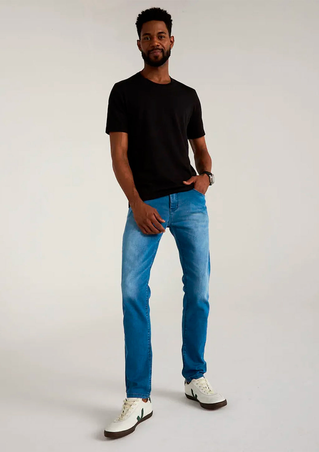 Calça Slim Jeans Sawary Masculina - Azul