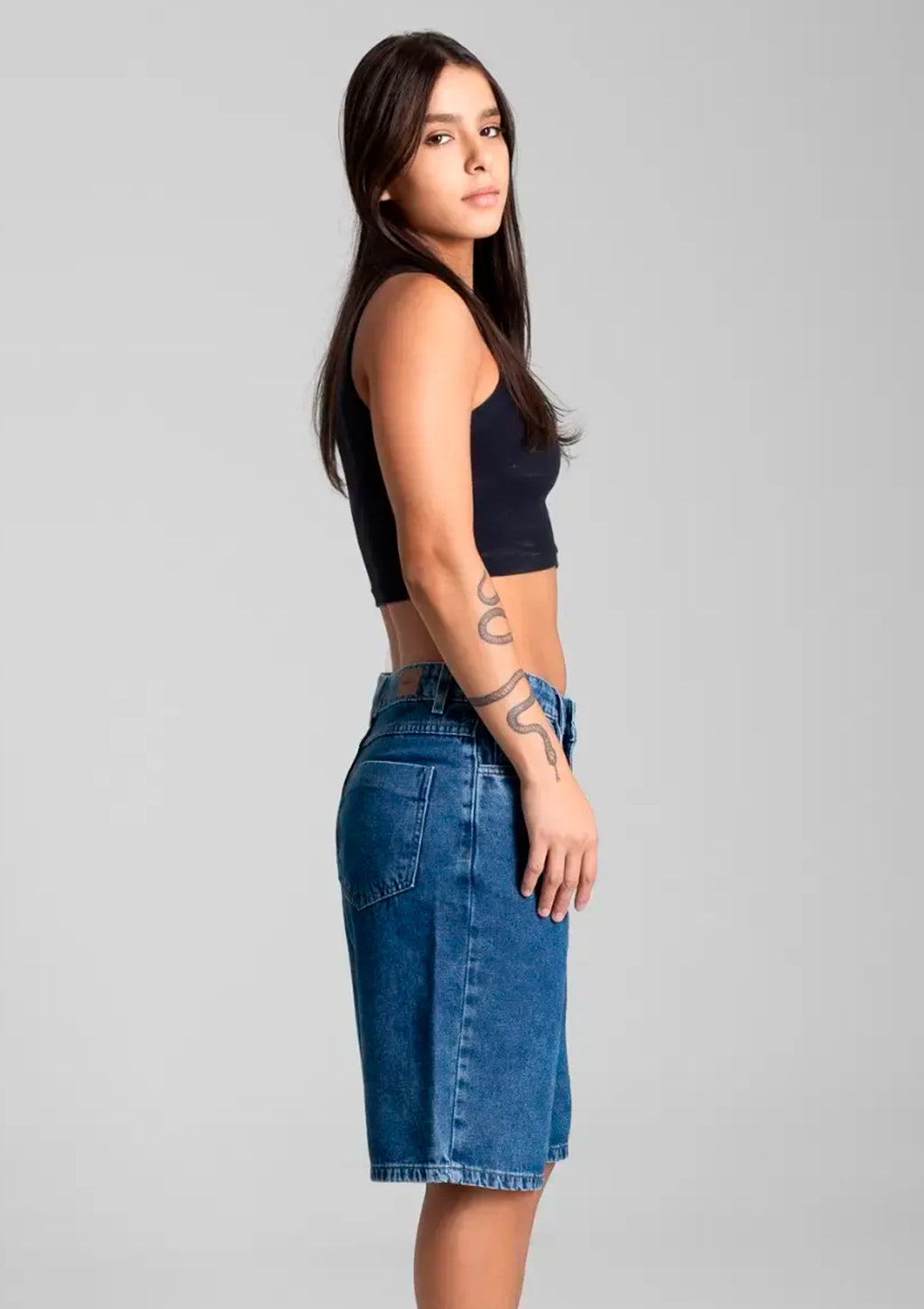 Bermuda Jeans Sawary Feminina - Azul