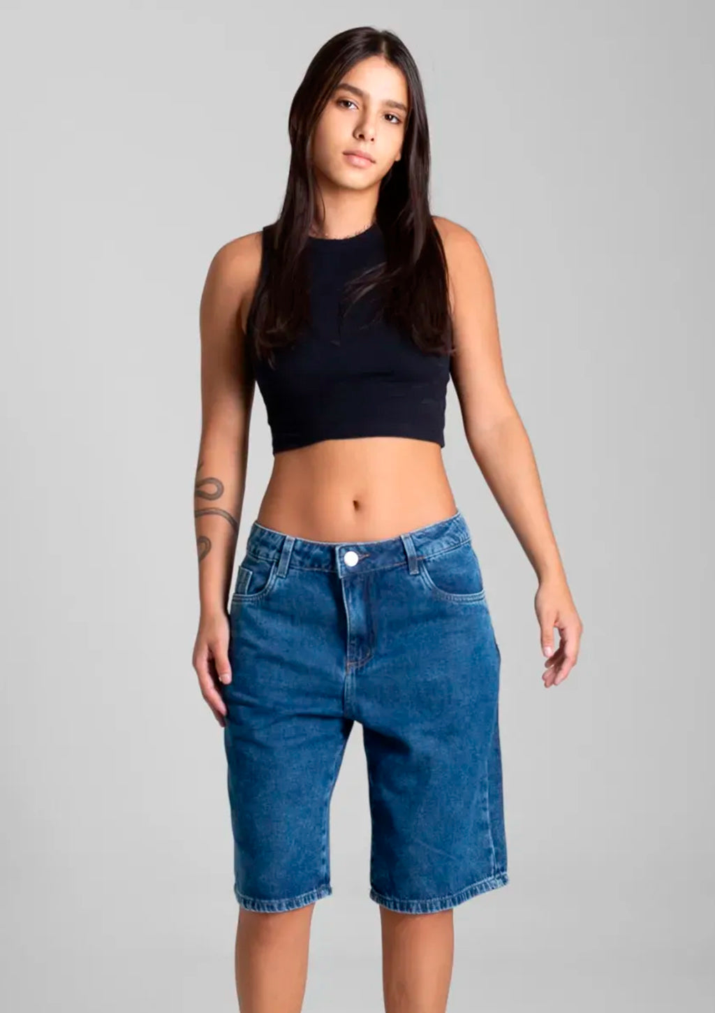 Bermuda Jeans Sawary Feminina - Azul