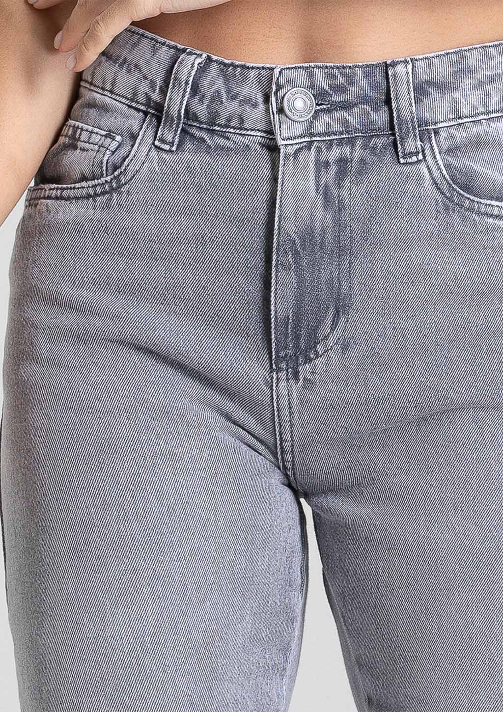 Calça Reta Jeans Sawary Feminina - Preto