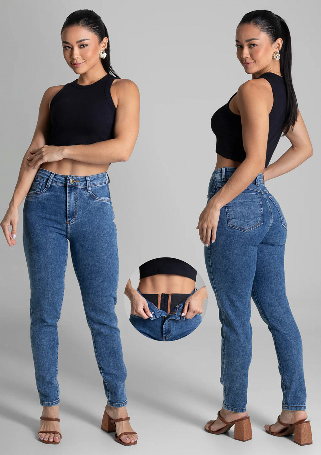 Calça Super Lipo Jeans Sawary Feminina - Azul