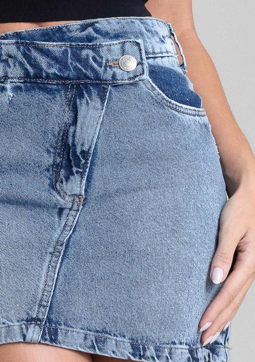 Saia Jeans Sawary Feminina - Azul Estonado
