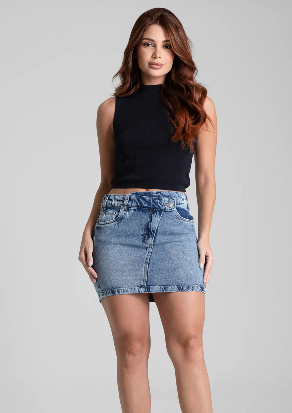 Saia Jeans Sawary Feminina - Azul Estonado