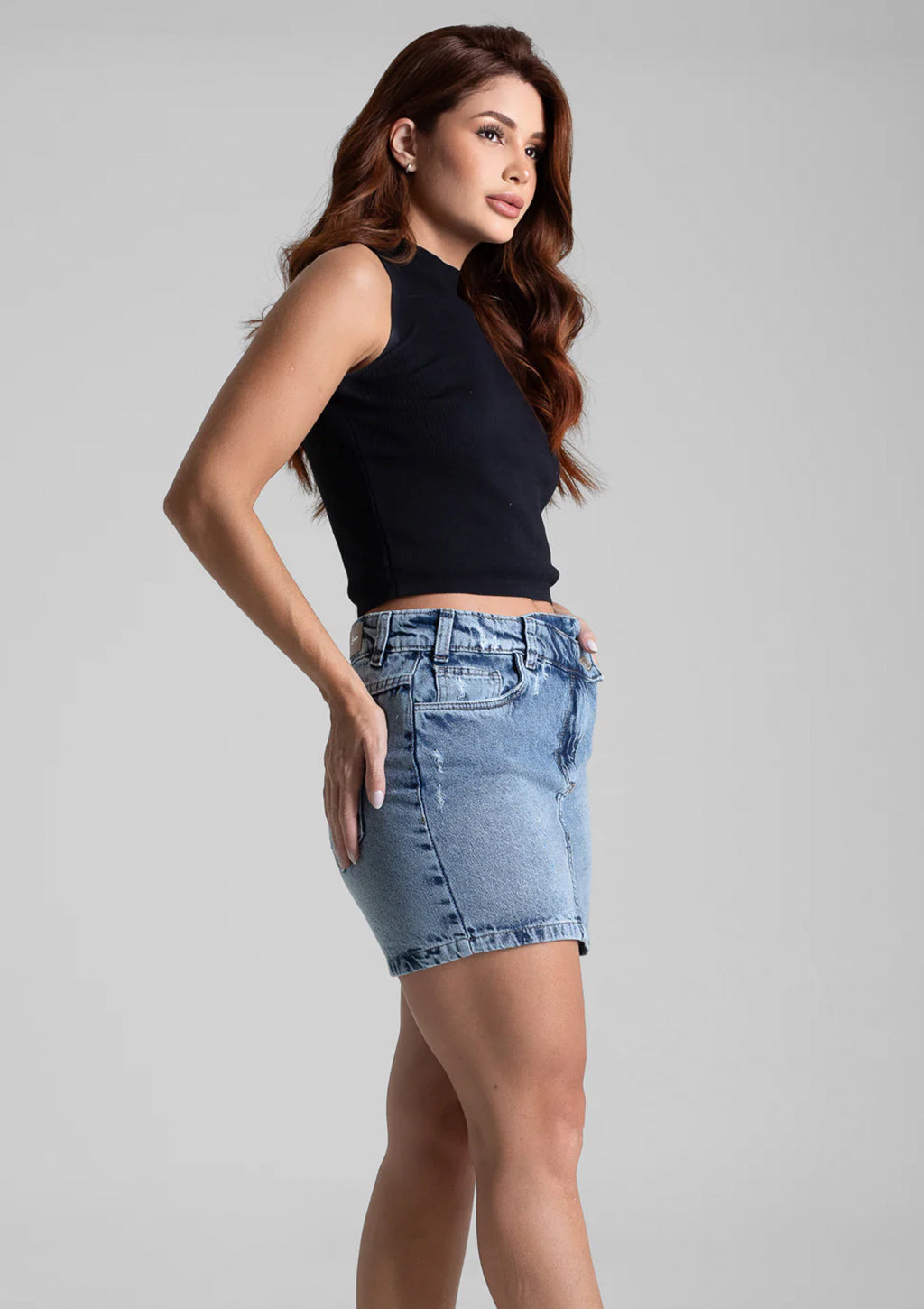 Saia Jeans Sawary Feminina - Azul Estonado