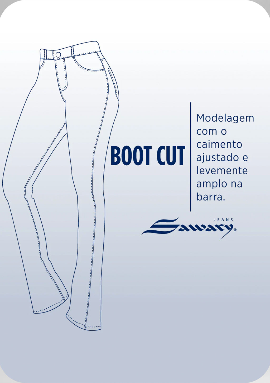 Calça Jeans Boot Cut Sawary Feminina - Azul Escuro