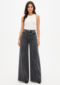 Calça Jeans Feminina Wide Leg Sawary - Preta