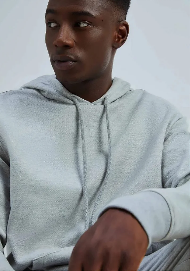 Blusão Hering Moletom Com Capuz  Masculino - Cinza Claro