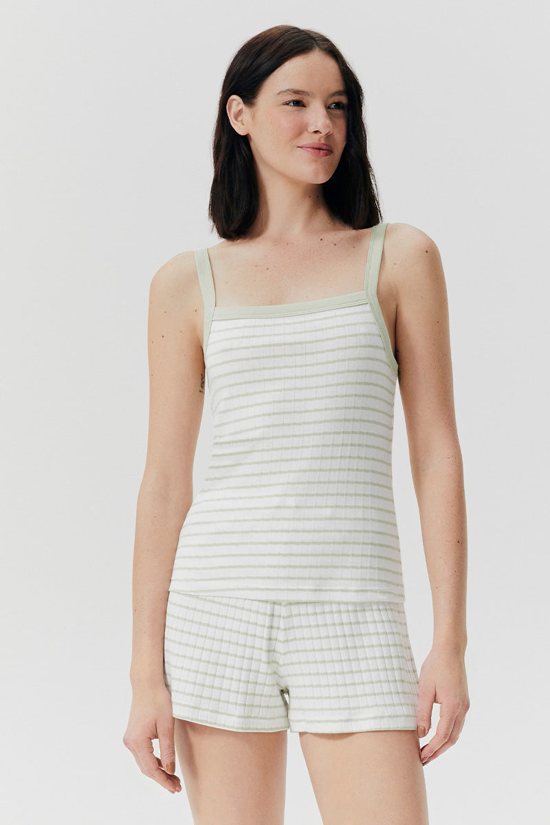 Regata Hering Intimates Feminino Avulsa Listras - Verde