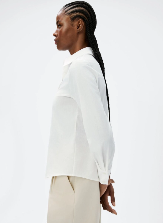 Camisa Hering Manga Longa Slim Feminina - Off White