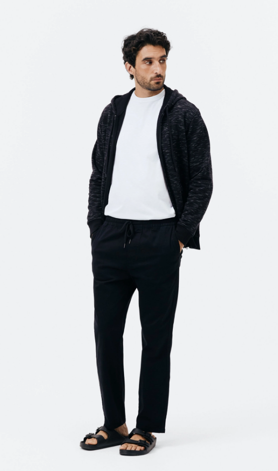 Calça Básica Jogger Hering Sarja com Elastano Masculina -Preta