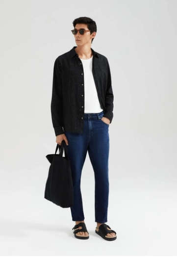 Calça Jeans Hering Básica Slim Masculina - Azul