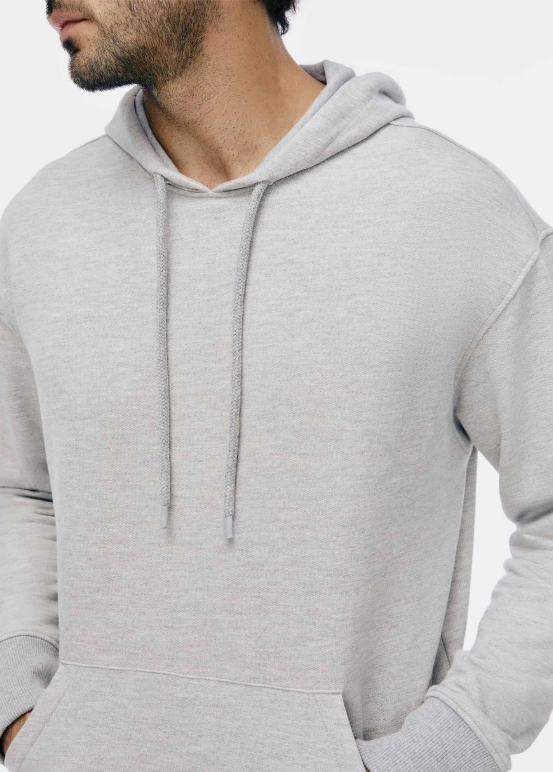Blusão Básico Hering Comfort Em Moletom Peluciado Masculino - Cinza Claro