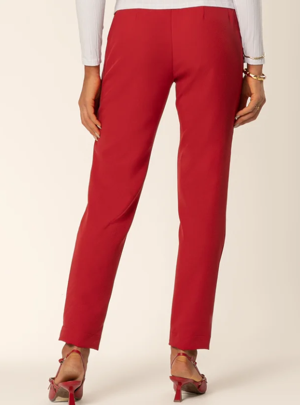 Calça Cativa Social com Bolsos  Feminina– Vermelha