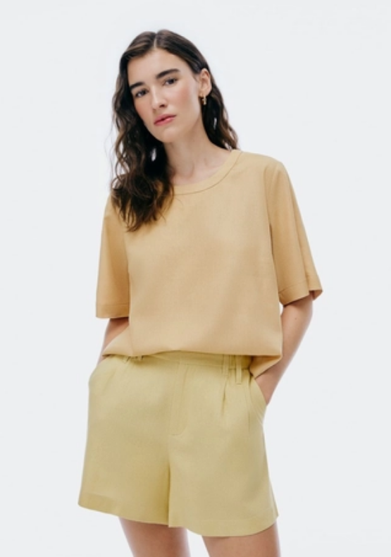 Blusa Linho Bege Hering Feminina