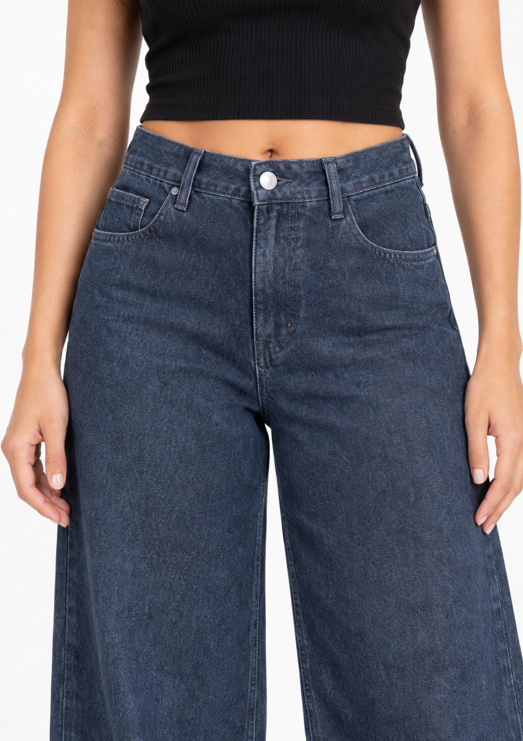 Calça Jeans Feminina Mom Sawary - Preto