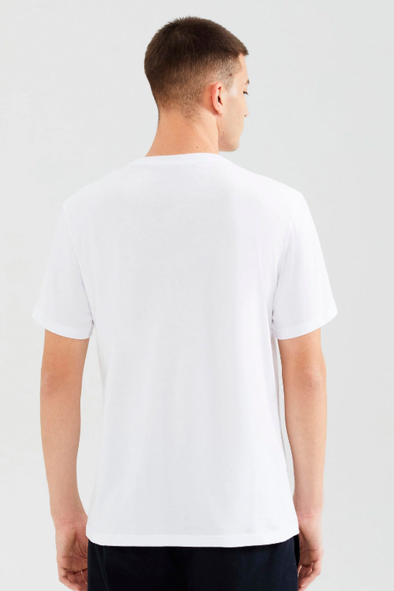 Camiseta Básica Hering World Com Bordado Masculina - Branca