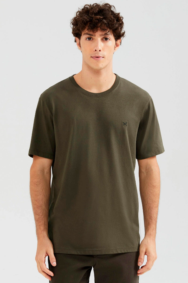 Camiseta Básica Hering World Com Bordado Masculina - Verde